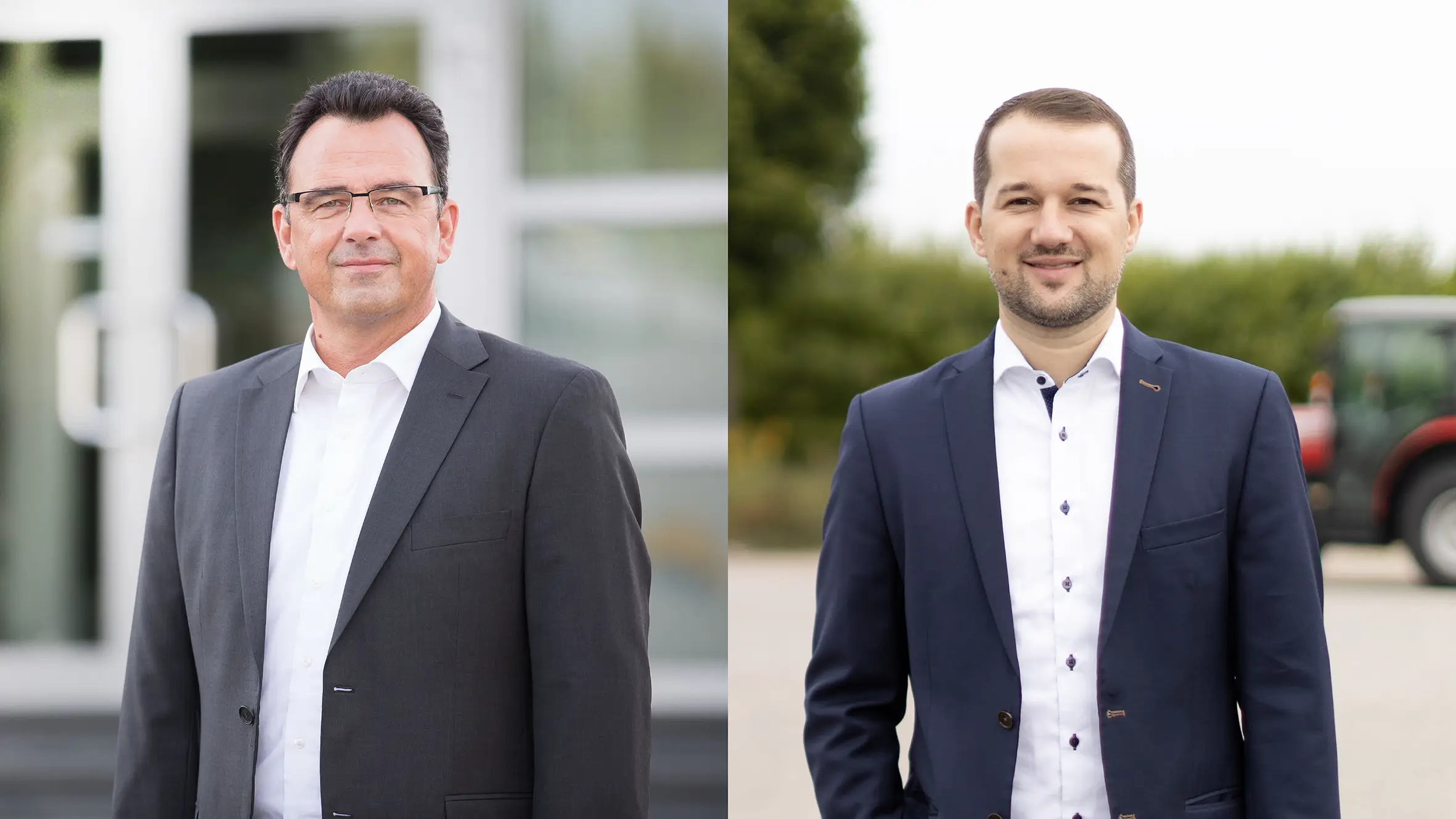 Erwin Schwab (links) und Robin Brucke (rechts) teilen sich künftig die Geschäftsführung der Pneuhage Partners Group. Bei der Tochterfirma Ehrhardt Reifen + Autoservice übernimmt Erwin Schwab übergangsweise die Geschäftsführung in der Nachfolge des verstorbenen Thomas Tieben.